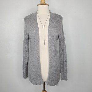 H&M Gray Angora Blend Open Front Classic Minimalist Cardigan Size M